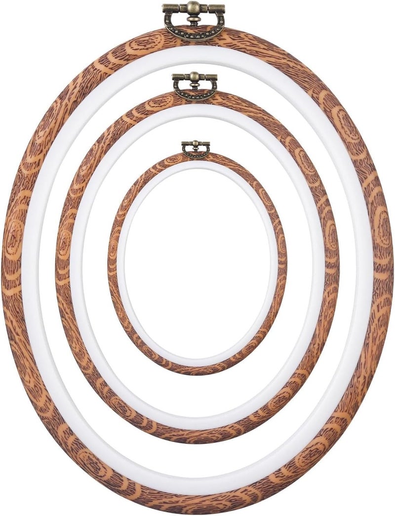 Cheloment Embroidery⨯ Stitch Frames for Display,6PC Oval Embroidery Hoops,Three Sizes of Oval Framess for Embroidery Perfect for Sewing, Home Decor and Embroidery - Image 1